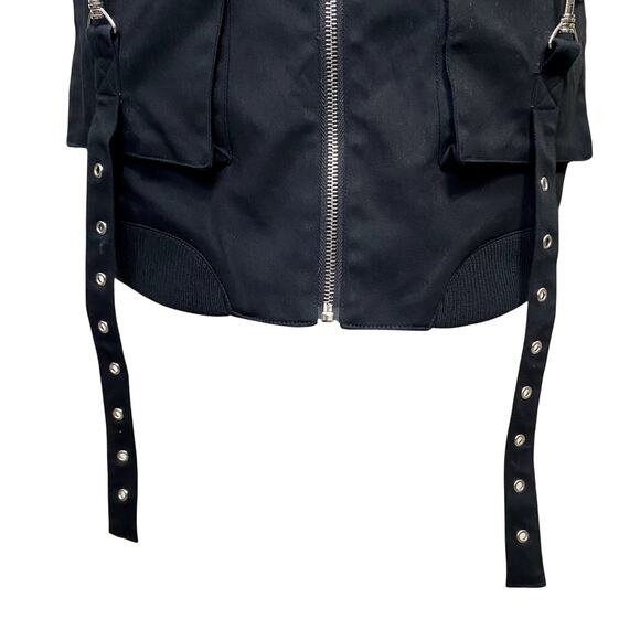 Poster Grl Emo Goth Metal Grunge Cargo Utility Zipper Strap Mini Skirt - Picture 8 of 12